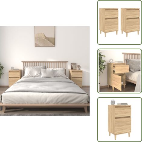 Comodino sonoma - vidaXL Comodini 2pz Rovere Sonoma 40x35x70 cm -