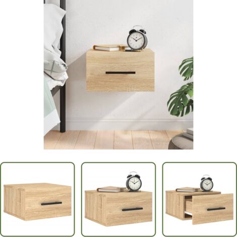 Comodino sospeso -  Comodino a Muro Rovere Sonoma 35x35x20 cm