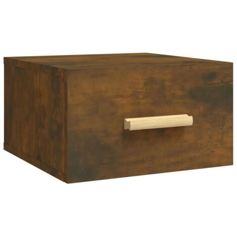 Comodino sospeso con cassetto 35 x 35 x 20 cm MDF marrone DEC034254