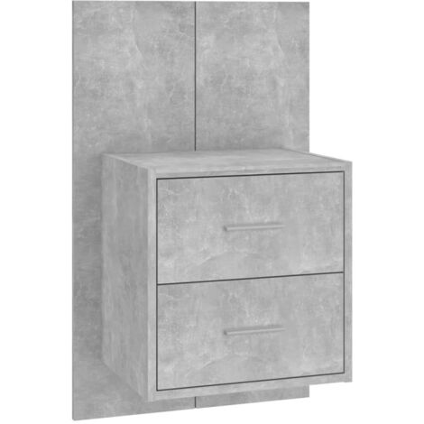 Comodino sospeso con due cassetti 48,5 x 32,5 x 80 cm in multistrato grigio DEC034294