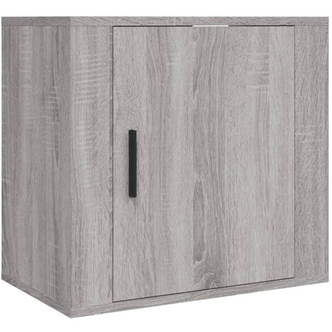 Comodino sospeso con vano con anta 50 x 30 x 47 cm MDF grigio DEC034334