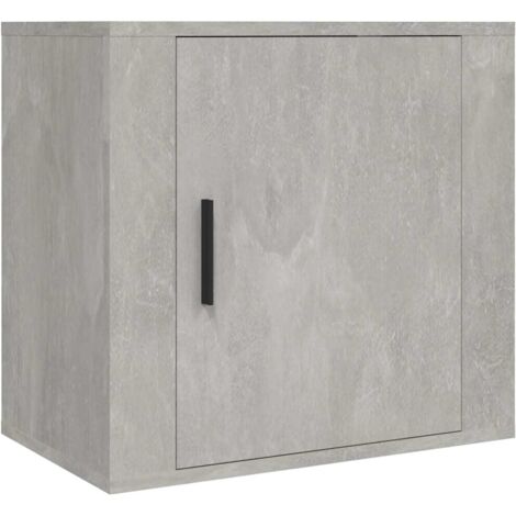 Comodino sospeso con vano con anta 50 x 30 x 47 cm multistrato grigio DEC034301