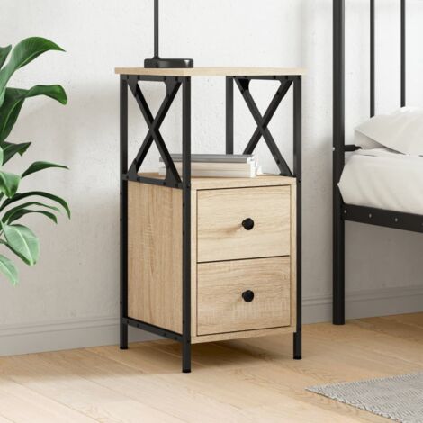 Comodino ,Tavolini da notte ,Tavolini da divano Rovere Sonoma 34x35,5x70 cm in Legno Multistrato VXN265360 BonneVie