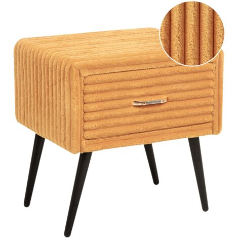 Comodino velluto arancione con cassetto Flayat