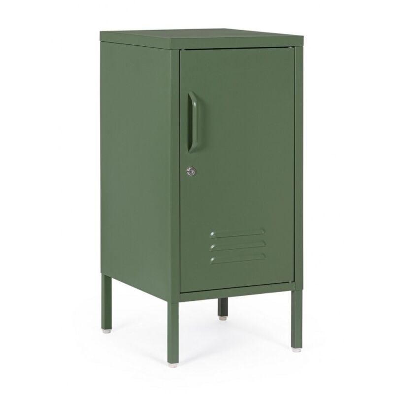 Comodino verde 40x35x76h in acciaio