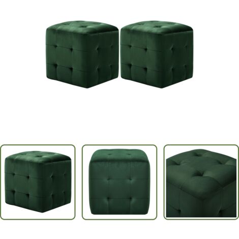 Comodino verde -  Comodini 2 pz Verde 30x30x30 cm in Tessuto Vellutato