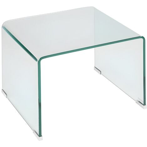 VENTE-UNIQUE Comodino Vetro temperato curvo - SUZANA