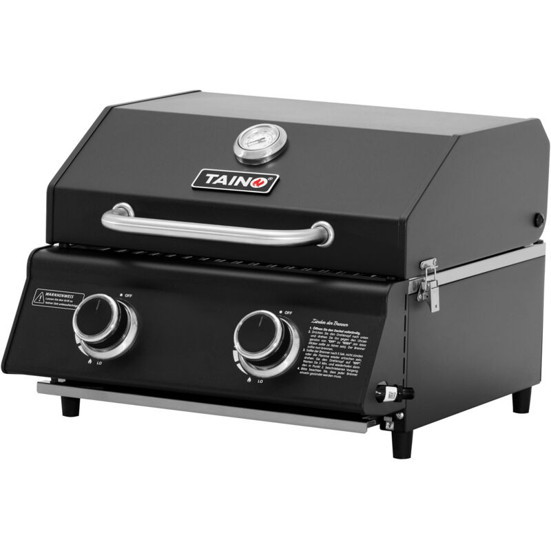 Taino - Platinum Compact Dark Tischgrill 2 Brenner Gasgrill Kompakt Camping Bbq