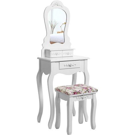 Compact Dressing Table Set With Stool And Mirror Makeup Desk 3