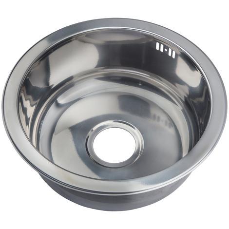 Compact Small Single 1 0 Round Bowl Inset Stainless Steel Kitchen Sink M12