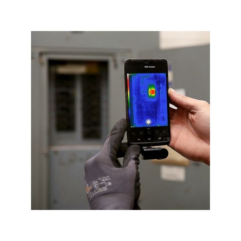 Image of Termocamera compatta con connettore usb-c e custodia protettiva ermetica per dispositivi iPhone, nero - Seek Thermal