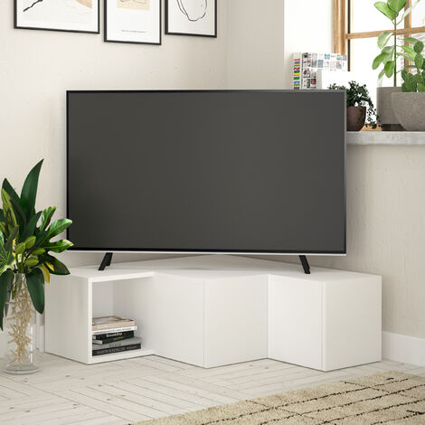 COMPACT TV STAND - WHITE - White
