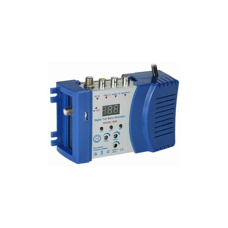 Compact uhf rhf Signal Amplifier tv Audio Video Converter rf Modulator AC230V,Model:Blue Blue