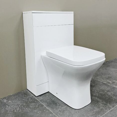 Wc Full Unit Floor Standing WC Toilet Unit, 550mm - Gloss White Finish with Modern ...
