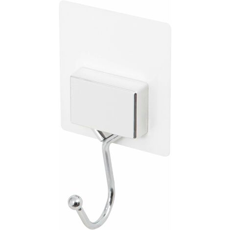 Compactor BESTLOCK MAGIC BATH Gancio Singolo Adesivo Senza Fori, Resistente e Impermeabile, Cromato, 8x4.5x14cm