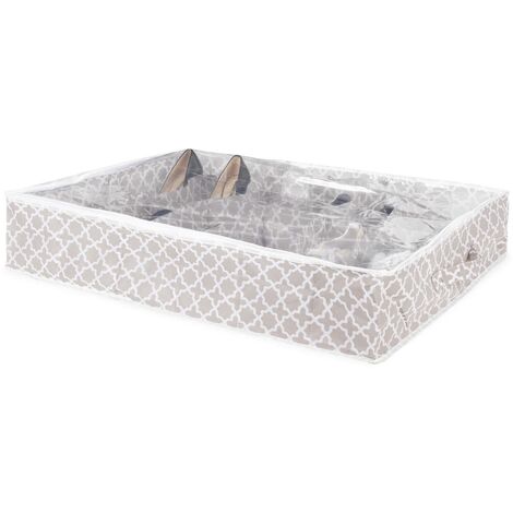 COMPACTOR Custodia salvaspazio sottoletto per scarpe, Antipolvere, Taupe MADISON, Polipropilene e EVA, 76 x 60 x H. 15 cm, RAN7469