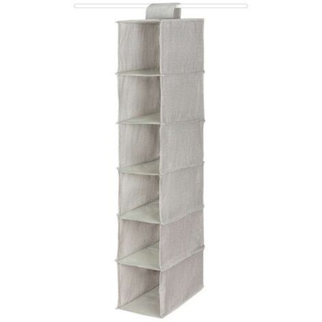 Compactor Kleidungs-Organizer - Hängeorganizer 30x18x94 cm, 6 Fächer, grau RAN10114