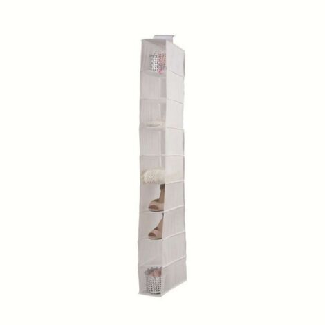 Compactor Organización del armario - Organizador colgante 15x30x128 cm, 9 compartimentos, blanco RAN2982
