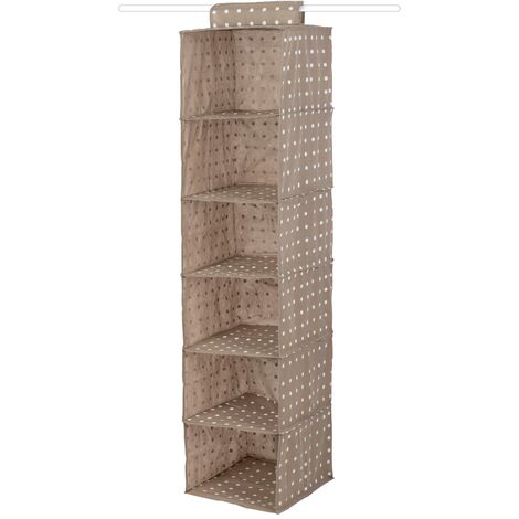 Compactor Rivoli Organizer Portatutto A Sospensione, 6 Scomparti, Fissaggio con Velcro, Fino a 6 kg, Marrone Rivoli, 30 x 30 x H 128 cm, RAN4381B
