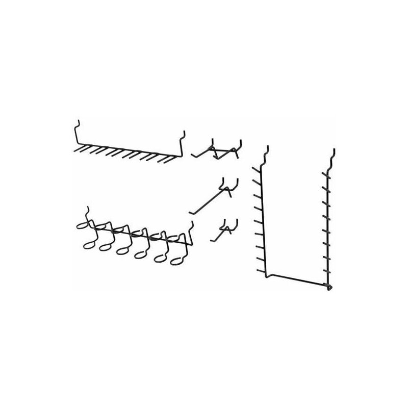 Set 10 x Ganci per panello forato - Nero