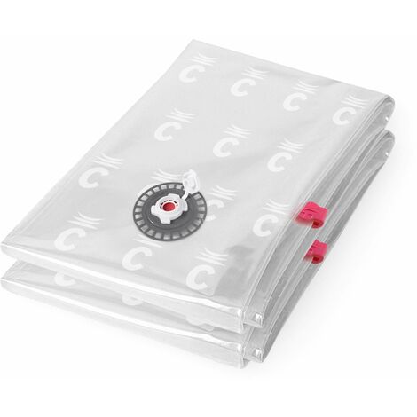 Compactor Set di 2 Sacchi a Compressione Sottovuoto ASPISPACE, Misura L, 80x100 cm, Trasparente