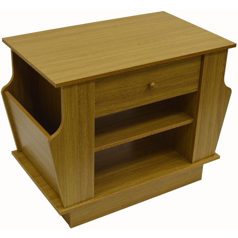 main image of "COMPANION - Storage Side / End Table with Magazine Rack - Oak"