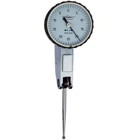 Comparateur à palpeur orientable, Käfer, Ø de la bague extérieure : 40 mm, Lecture 0,010 mm, Plage de mesure 0,5 mm, Graduation du cadran : 0-25-0
