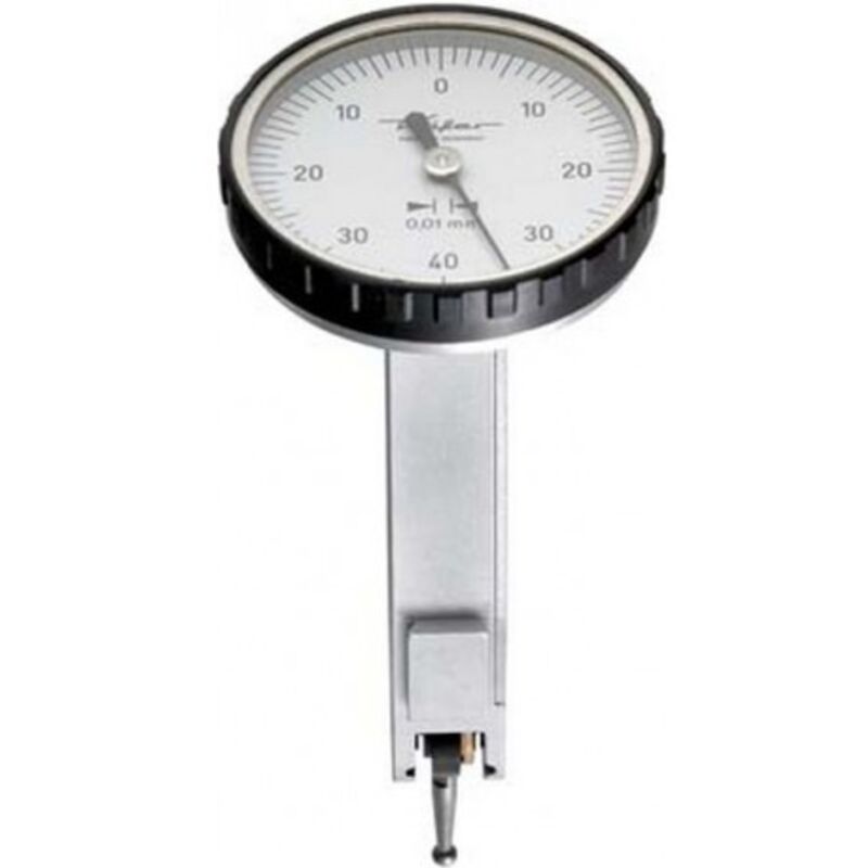 Comparateur à palpeur orientable Käfer de la bague extérieure : 40 mm, Lecture 0,002 mm, Plage de mesure 0,2 mm, Graduation du cadran : 0-100-0