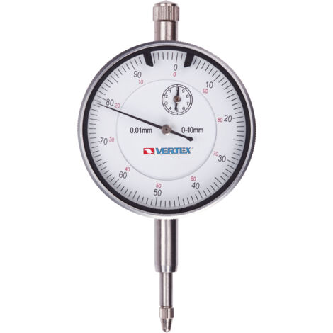 Comparateur boitier acier diamètre 60 mm plage de mesure 0-10 mm échelle 0,01 mm Vertex VDI-1
