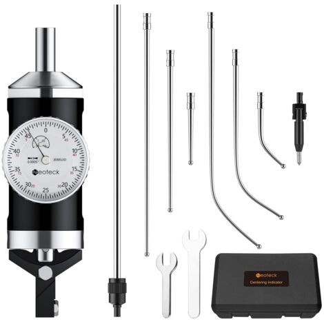 Comparateur de centrage coaxial 0-3 mm/0,01 mm avec coffret de rangement, affichage Co-Ax précis pour le cadran de test du centre de la fraiseuse