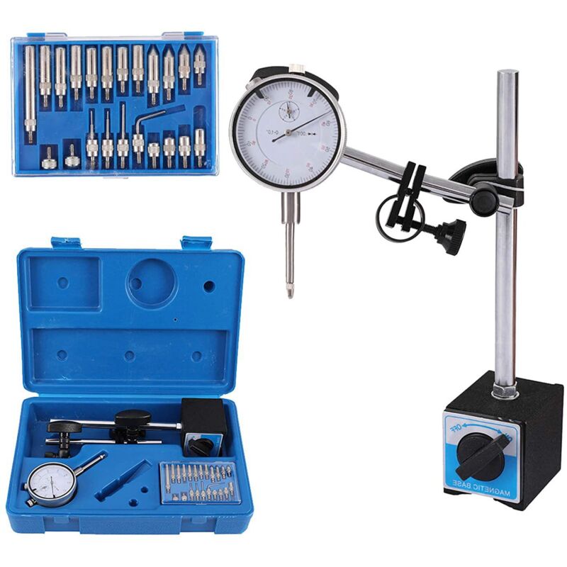 Comparateur (métrologie),Base magnétique Base de comparateur à cadran avec base magnétique, plage de mesure 10/0,01 mm, 1 jeu