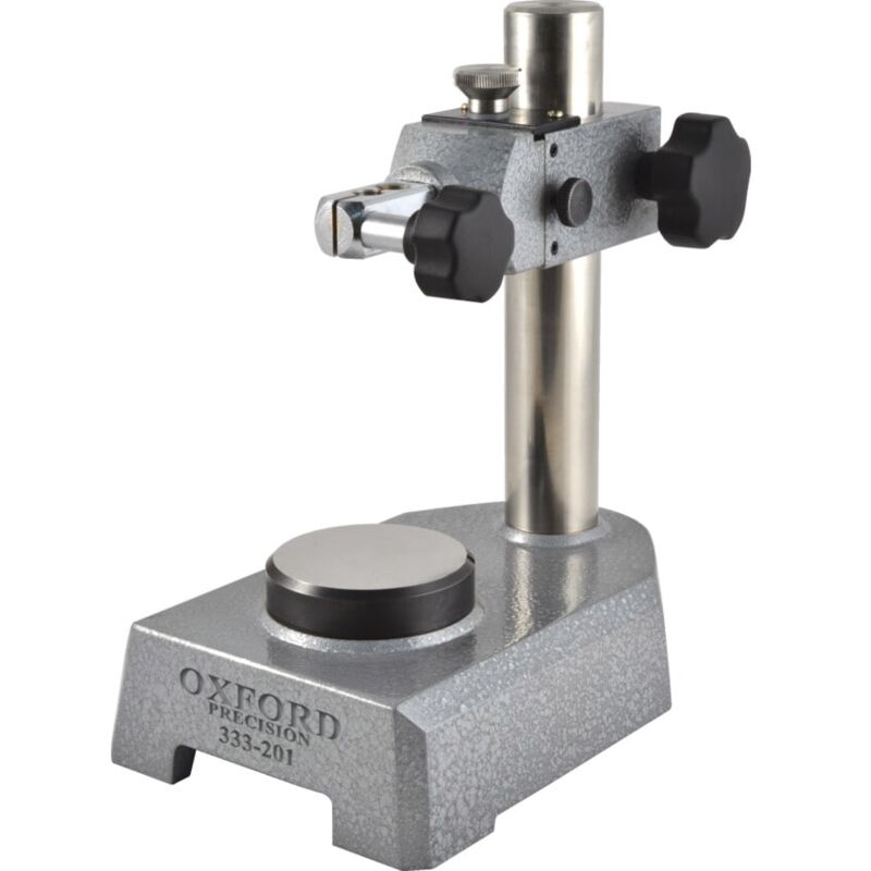Oxford Comparator Stand, Alloy Steel Base, Rnd Flat Anvil