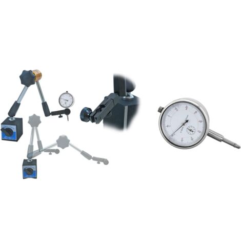 Comparatore centesimale a quadrante con base magnetica e supporto a tre snodi