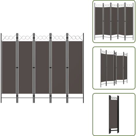 Compartimento para sala - vidaXL Biombo divisor de 5 paneles gris antracita 200x180 cm - Biombo decorativo