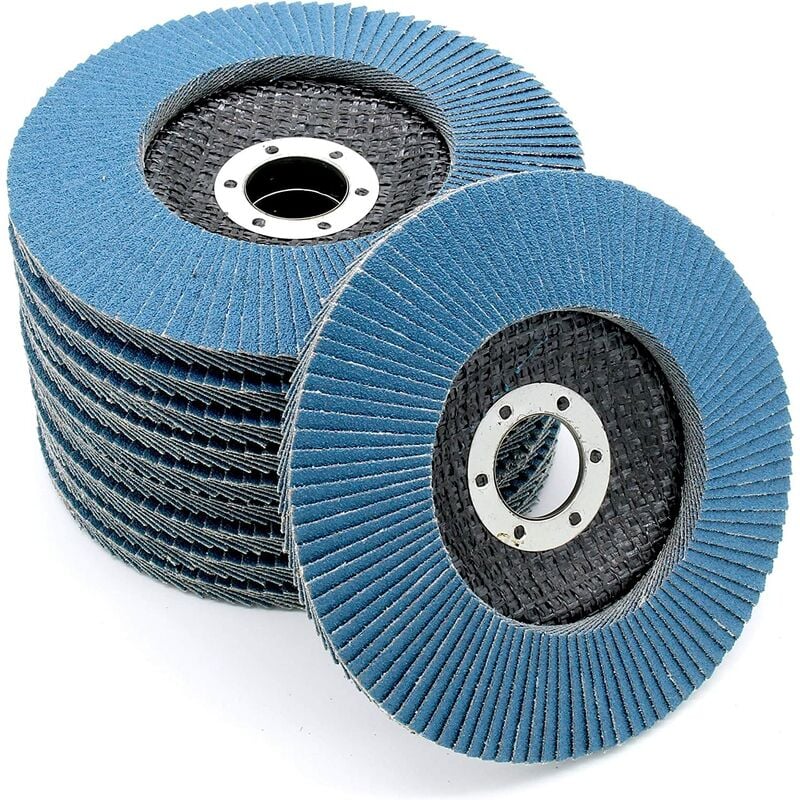 Disc compartments │ blue │ 10 pieces │ ø 125 mm │ grit 80 │ Stainless steel │ Abrasive discs │ Flap discs