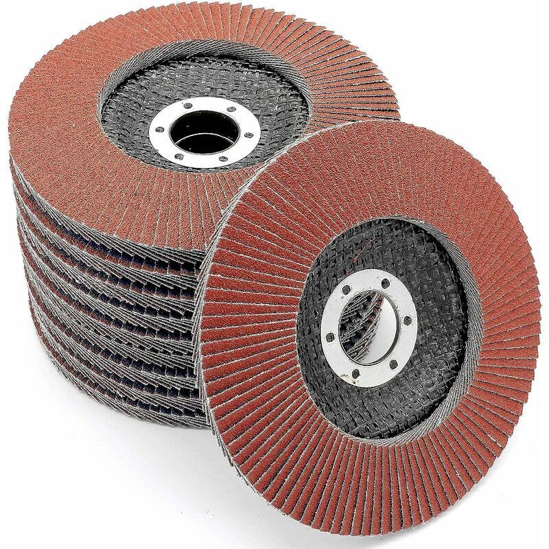 GABRIELLE Compartiments Disques │ marron │ Ø 125 mm │ grain 120 │ Standard │ Disques Abrasifs │ Disques à Lamelles 10 pièces