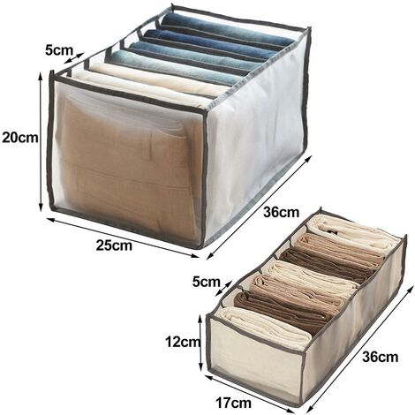 Caja de Almacenamiento Lavable Plegable para Guardar Camisetas Caja Divisoria de Malla para Cajón de Ropa Caja de Almacenamiento de Ropa Calcetines Corbatas Vaqueros Bufandas,7+9 Rejilla 