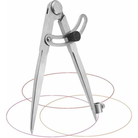 Compás de carpintero de 20 cm, compás profesional de acero al carbono, compás de gran diámetro para dibujar círculos, carpintería, metalistería y marroquinería.