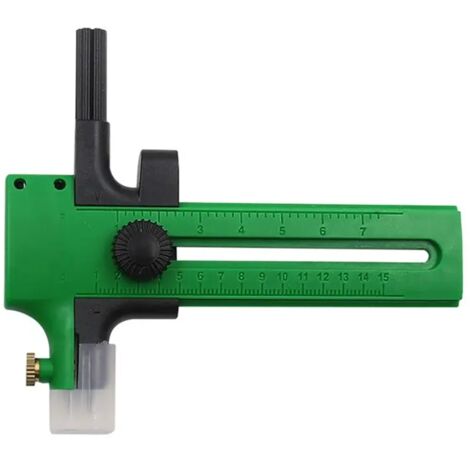 Compás de corte ajustable para círculos, verde, diámetro máximo 12 cm, tamaño pequeño, 1 pieza