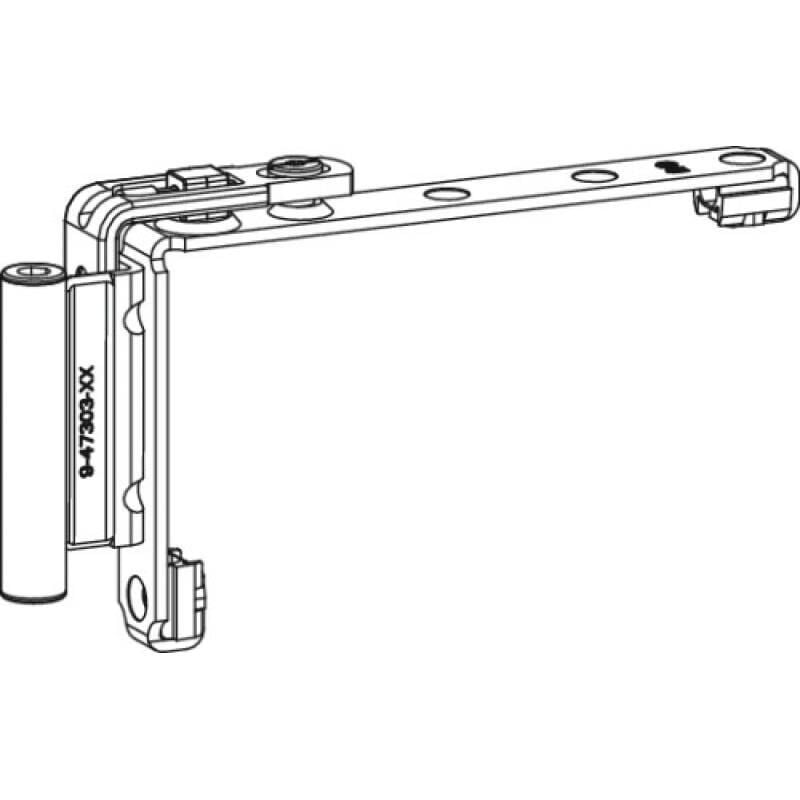 Compas pour ouvrant à la française symétrique recouvrement de 20 mm axe à 13 mm Ferco