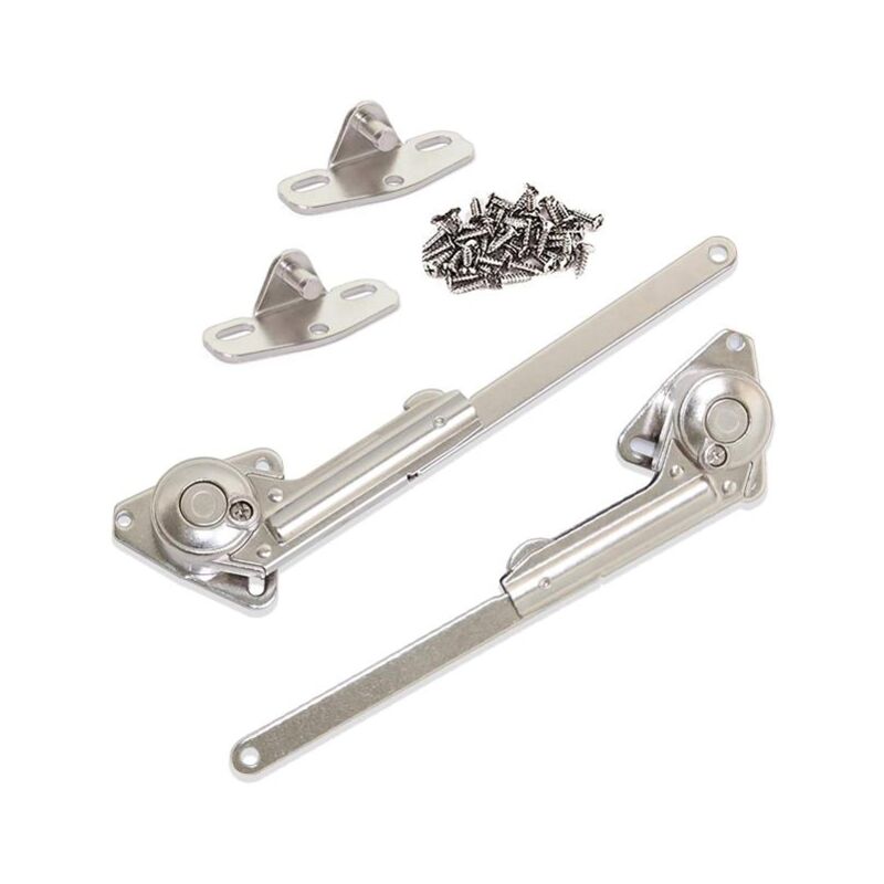 

Juego de compases para puertas abatibles, fuerza 20-70 kg x cm, Acero y zamak, Niquelado