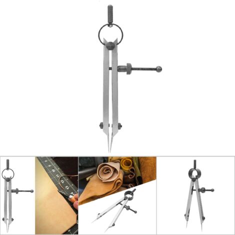 Compass Double Pointe Acier Carbone Outil Maroquinerie Traceur Compas à Pointes Sèches (100mm)