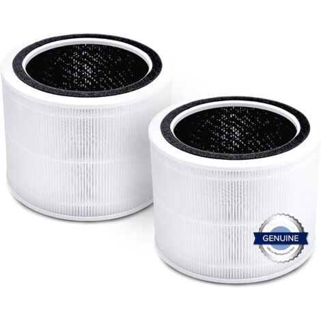 Compatibile con i filtri di ricambio per purificatore d'aria Levoit 3 in 1 True HEPA, carbone attivo ad alta efficienza, Core 200S-RF, confezione da 2, nylon, bianco