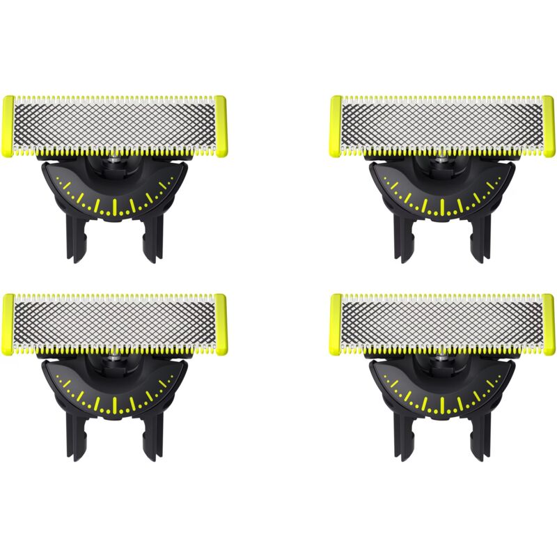 Compatibile con le lame di ricambio OneBlade 360, QP440/50, acciaio inossidabile, uso asciutto e bagnato, confezione da 4 pezzi, adatta a tutti i