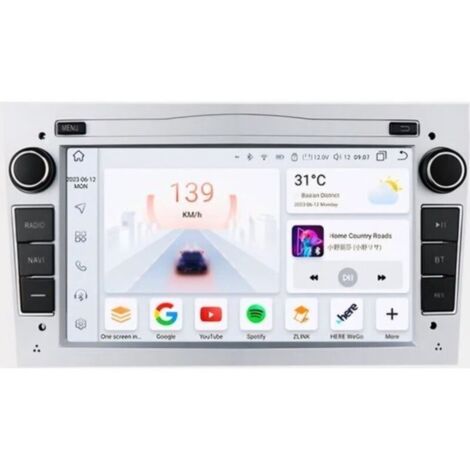 Compatibile con Opel Astra H, Corsa C e D, Agila, Combo, Antara, Vectra, Zafira, Meriva, Vivaro, Tigra Silver Grey 2002-2013 CarPlay e Android Auto 1 GB e 32 GB Autoradio con schermo di navigazione