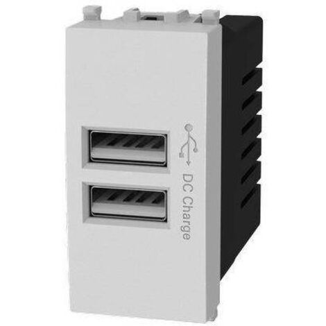 compatibile vimar plana 230v bianco presa usb doppia
