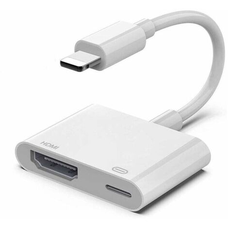 Compatible avec le câble adaptateur iPhone vers HDMI, adaptateur AV numérique 1080p HD TV connecteur compatible avec iPhone 14 Pro Xs Max XR X 8 7 6 6S Plus, iPad vers moniteur de projecteur TV