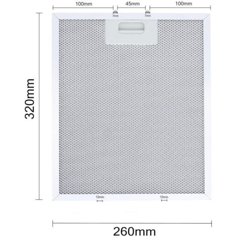 Compatible avec le filtre de hotte aspirante Whirlpool/Ikea/Jenn Air W10169961A, 320x260mm, kit de remplacement pour hotte aspirante de cuisine.