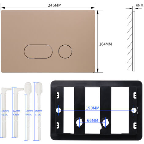 Compatible avec le panneau de réservoir d'eau Sigma UP300/UP320 dissimulé, double bouton, vente en gros, minimaliste (or mat)