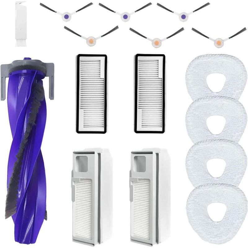 KZQ - Compatible avec les accessoires d'aspirateur Narwal Freo z Ultra, comprenant 1 brosse à rouleau, 6 brosses latérales, 2 filtres hepa, 4